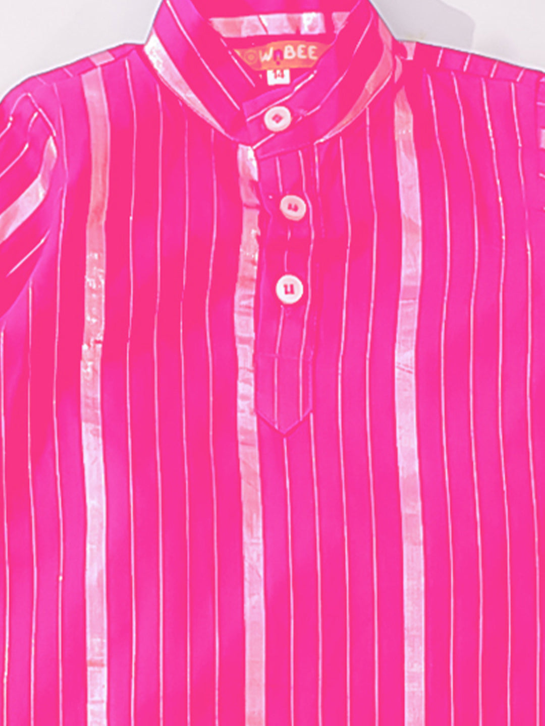 BownBee Pure Cotton Lurex Suit And Dhoti Kurta Sibling Set For Infant Girls - Pink