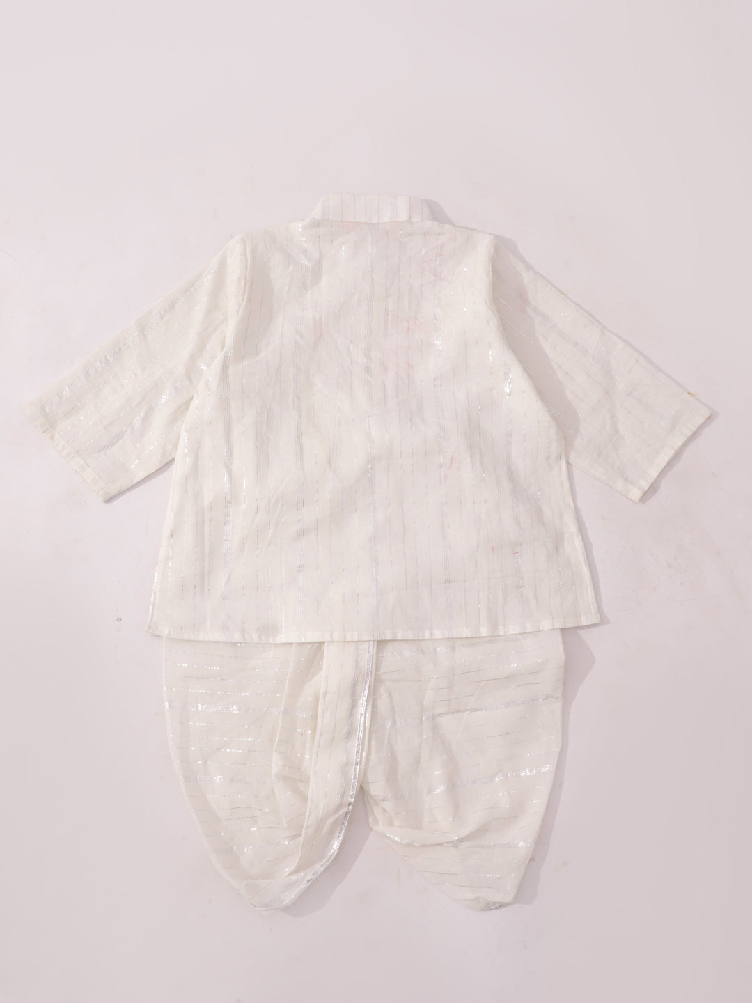 Bownbee Boys Cotton Dhoti Kurta For Infants  - Stripes - Pink