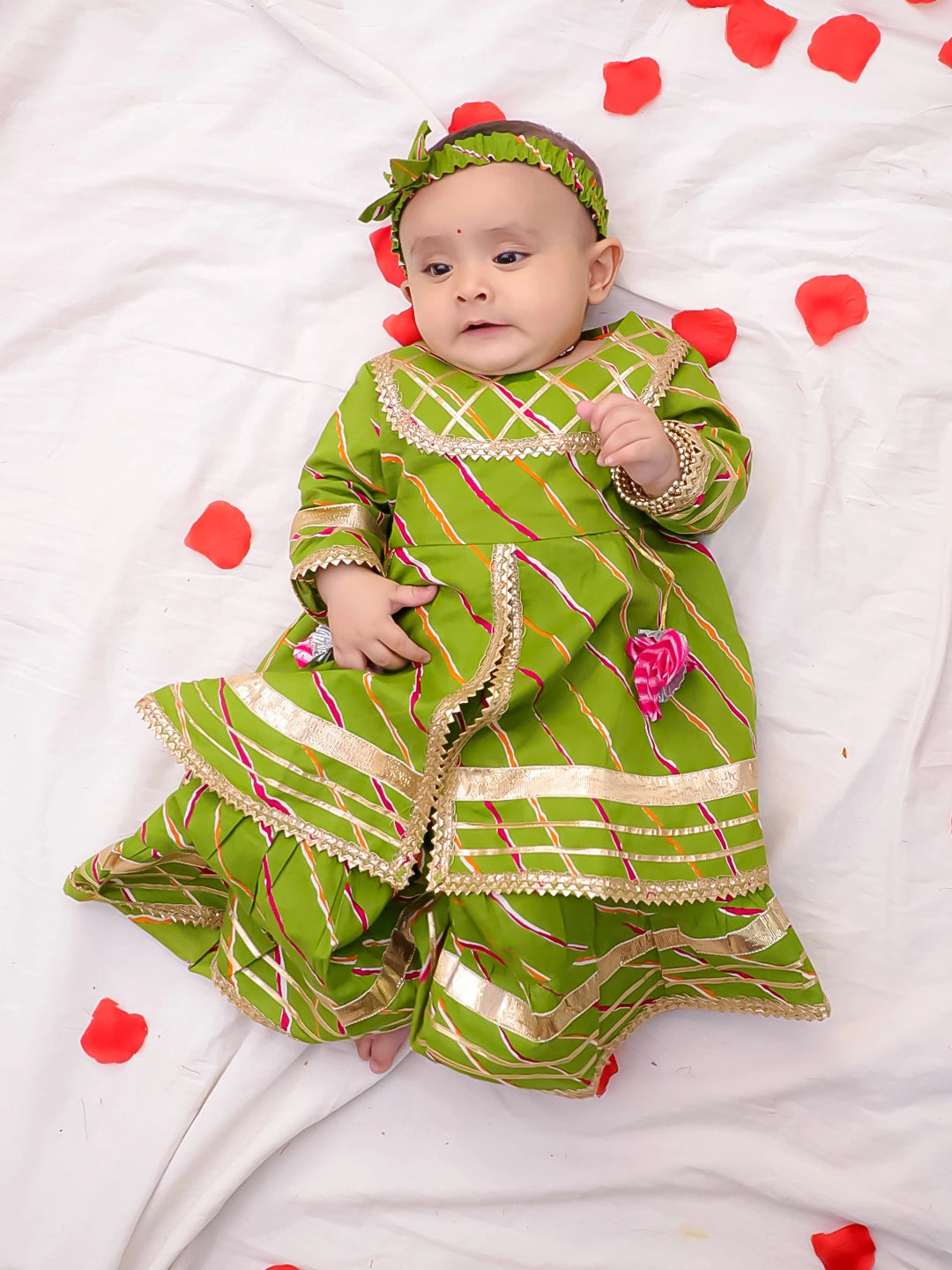 Bownbee Girls Cotton Ethnic Set For Infants