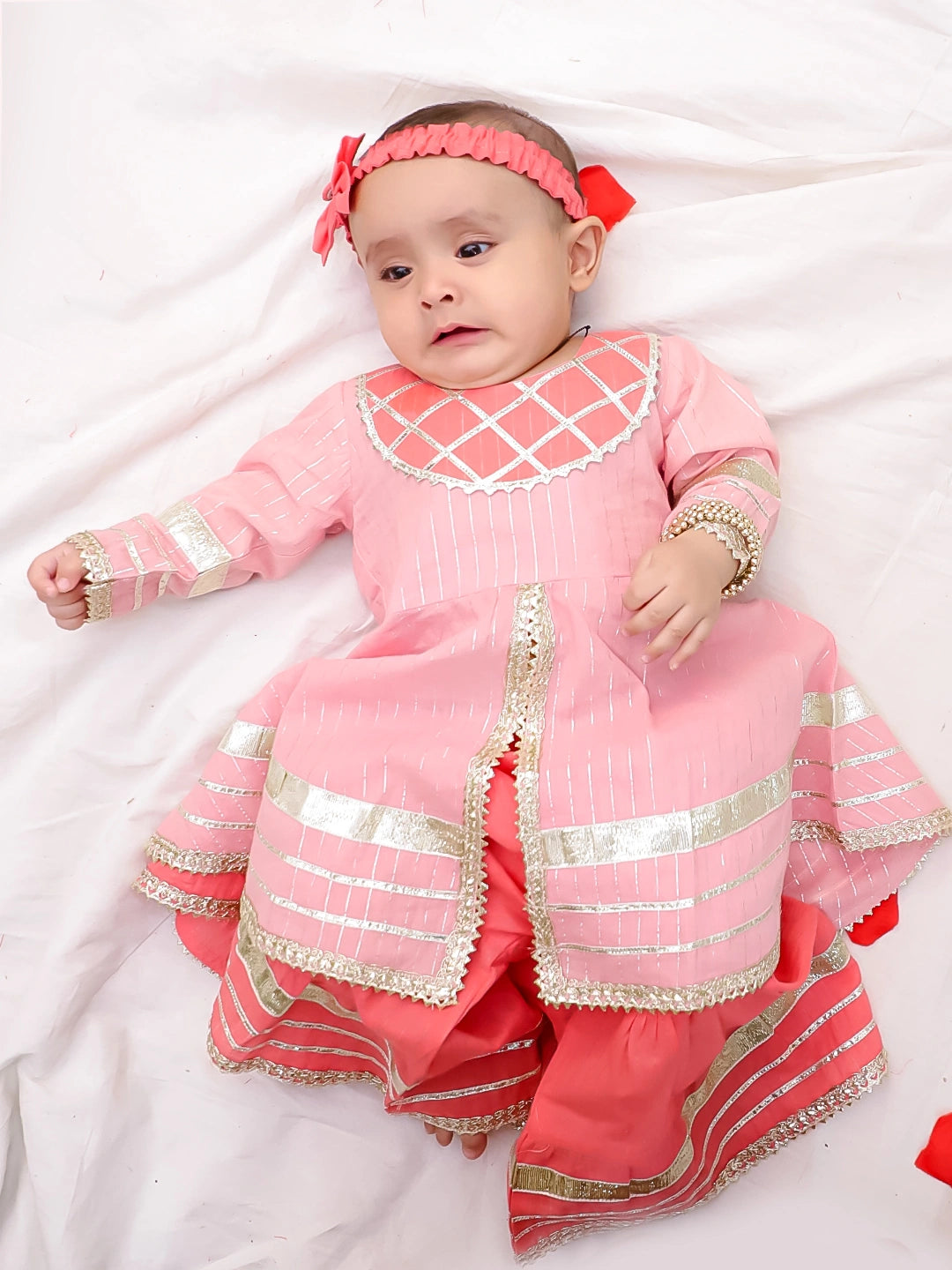 Bownbee Girls Cotton Ethnic Set For Infants