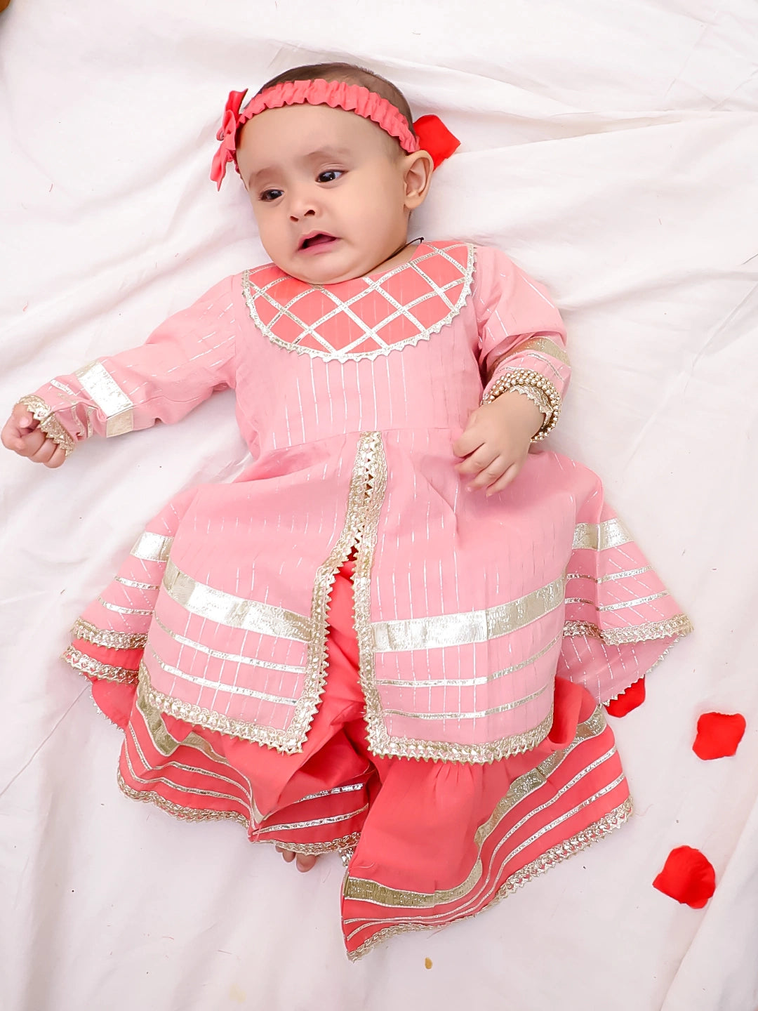 Bownbee Girls Cotton Ethnic Set For Infants