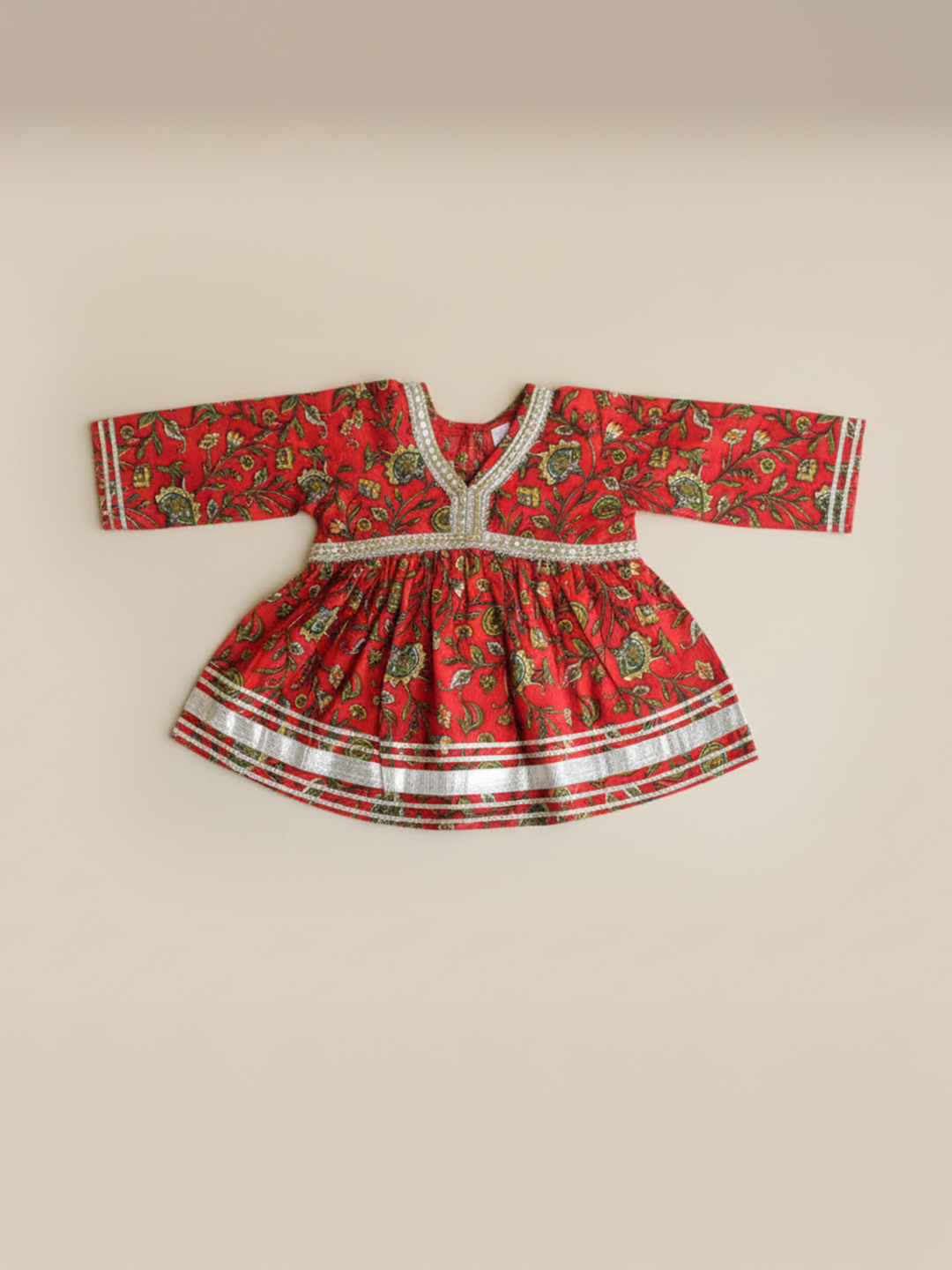 BownBee Pure Cotton Printed Sharara  For Infant Girls - Red