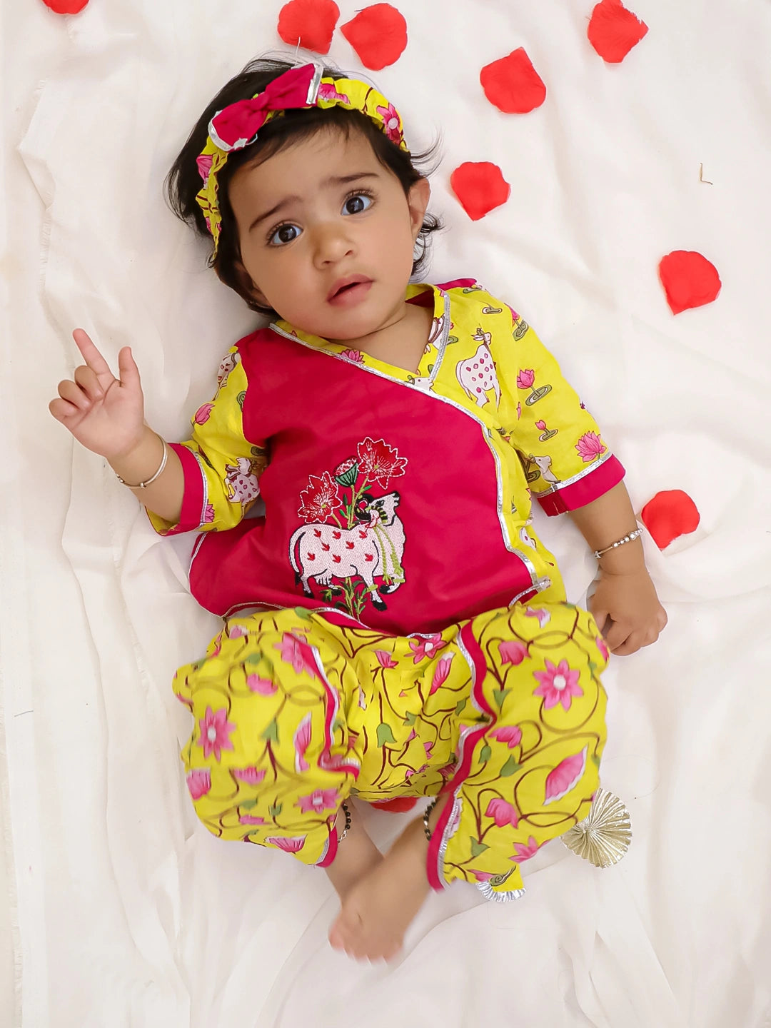 Bownbee Girls Cotton Ethnic Set For Infants
