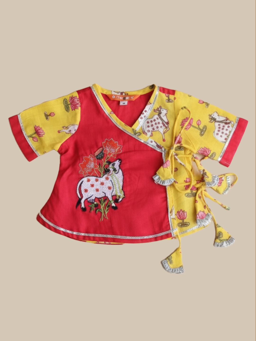 BownBee Pure Cotton Embroidered Ethnic suit set For Infant Girls- Pink