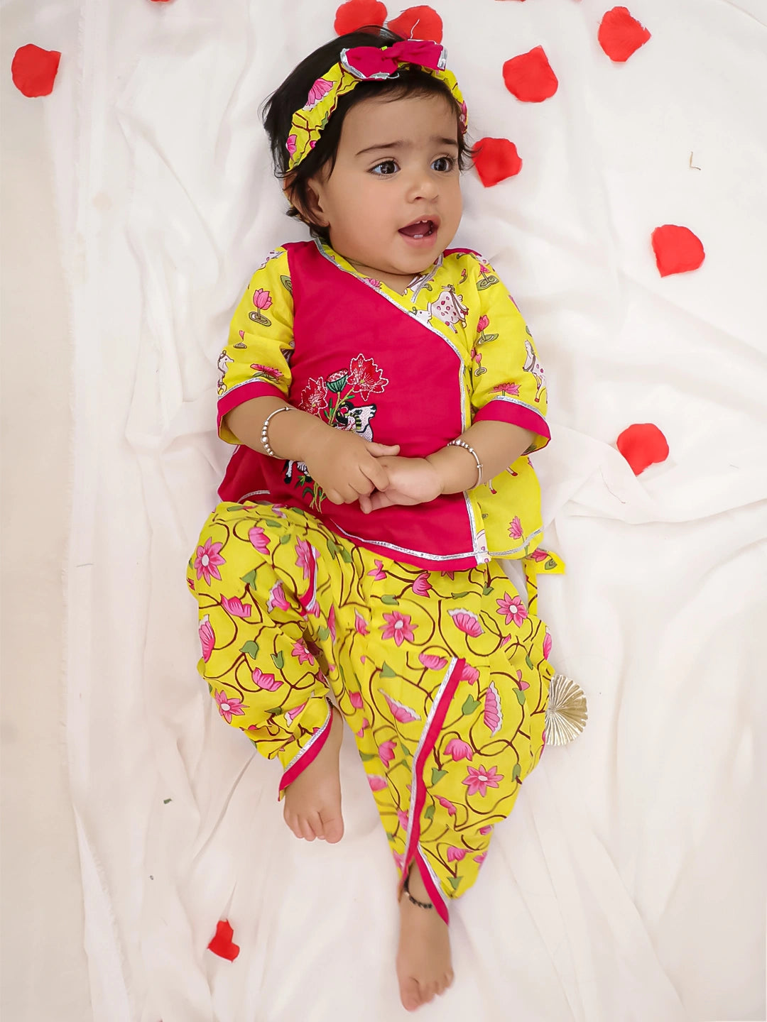 Bownbee Girls Cotton Ethnic Set For Infants