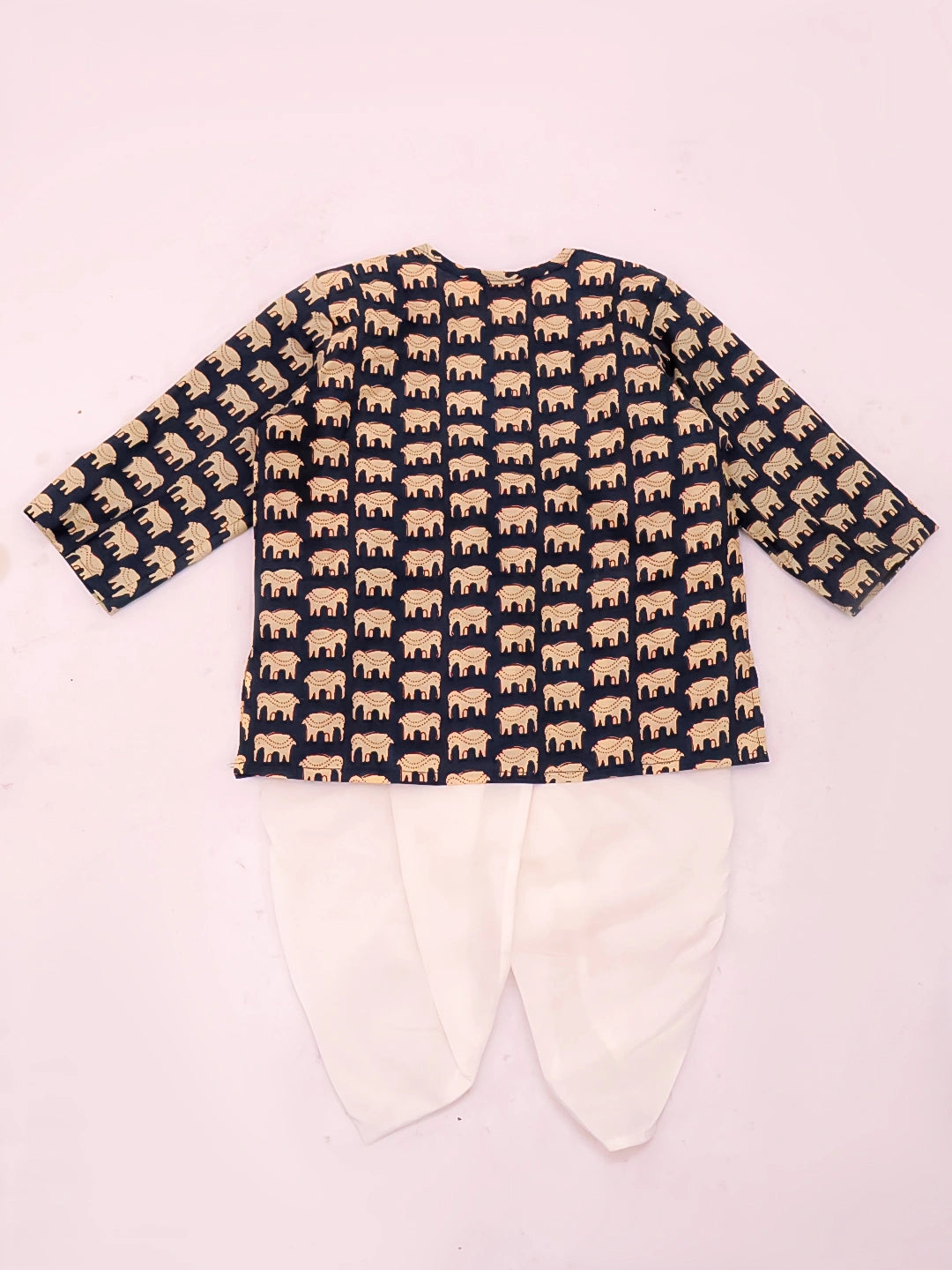 Bownbee Boys Cotton Dhoti Kurta For Infants  - Quirky -  Navy  Blue