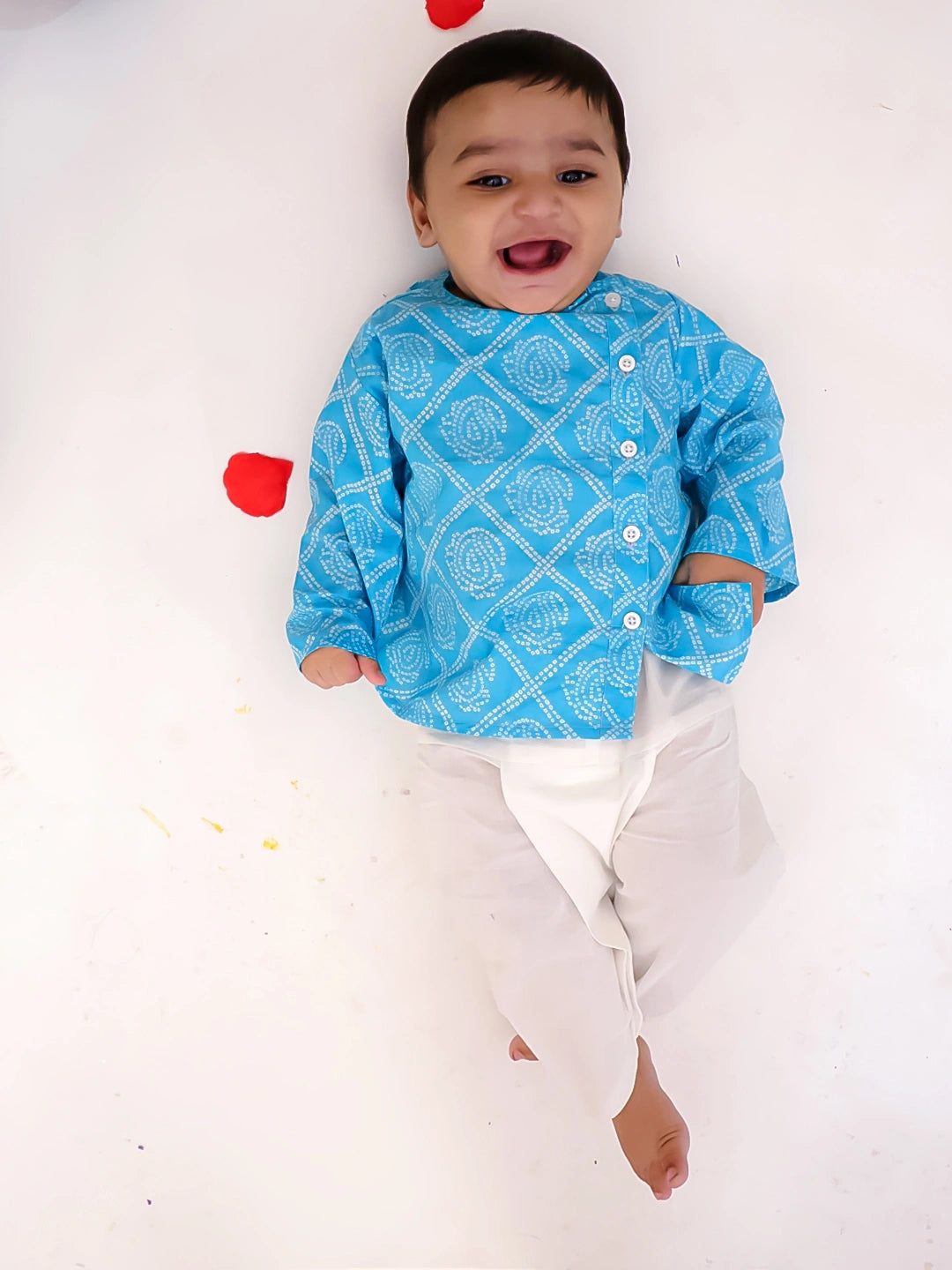 Bownbee Boys Cotton Dhoti Kurta For Infants  - Quirky -  Navy  Blue