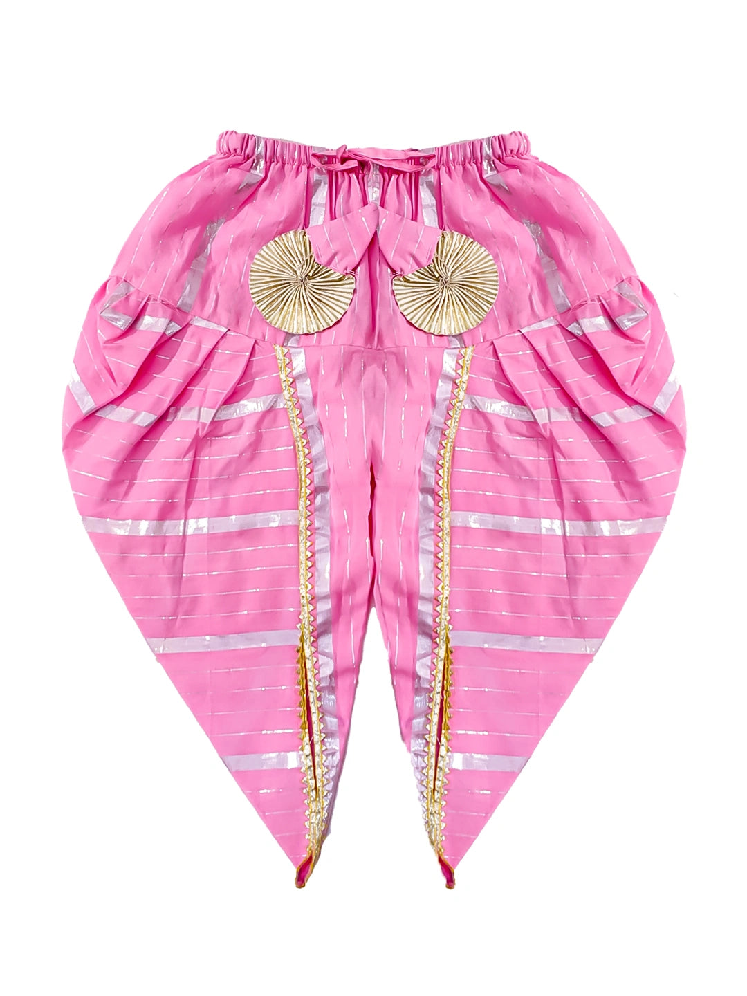 Bownbee Girls Cotton Ethnic Set For Infants  - Stripes - Pink