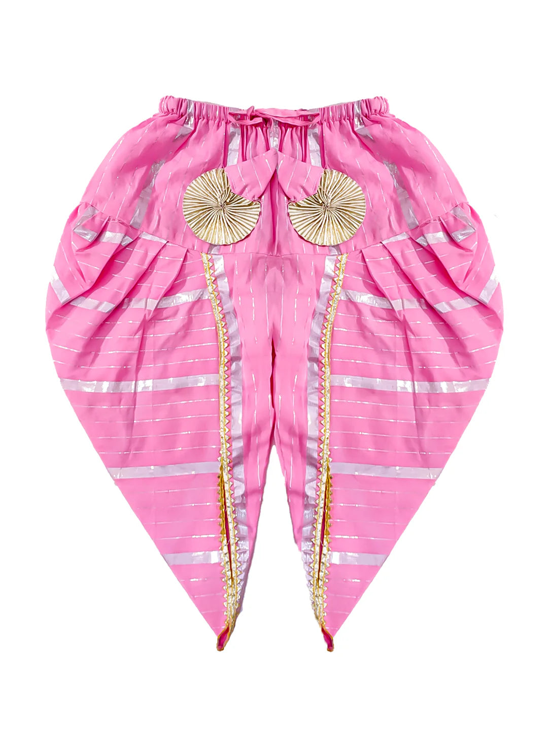 BownBee Pure Cotton Lurex Suit And Dhoti Kurta Sibling Set For Infant Girls