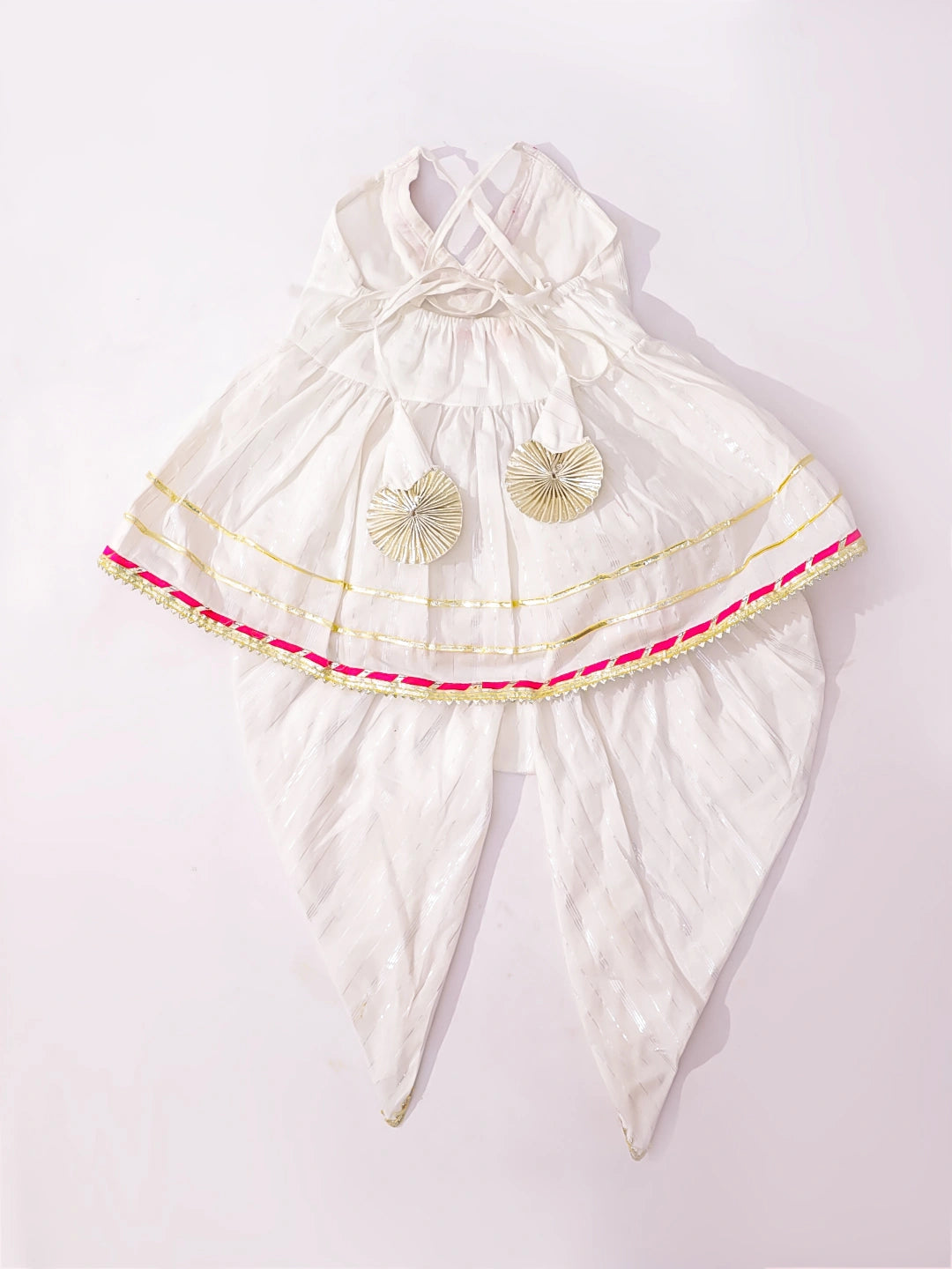 Bownbee Girls Cotton Ethnic Set For Infants  - Stripes - Pink