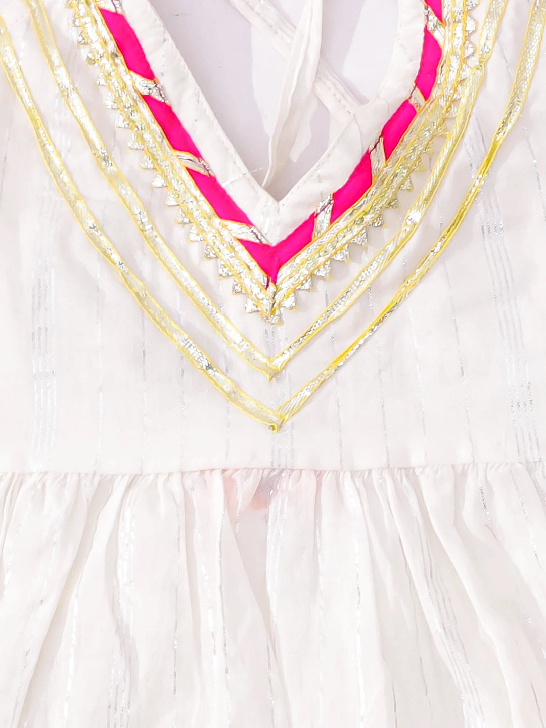 Bownbee Girls Cotton Ethnic Set For Infants  - Stripes - Pink