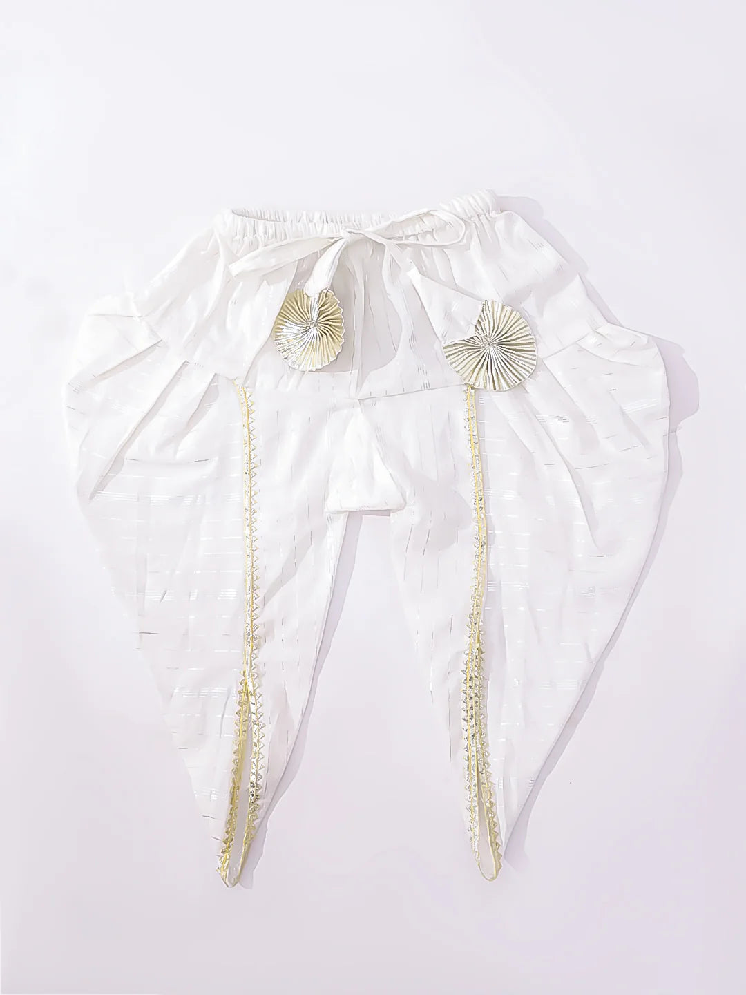 BownBee Pure Cotton Lurex Suit And Dhoti Kurta Sibling Set For Infant Girls