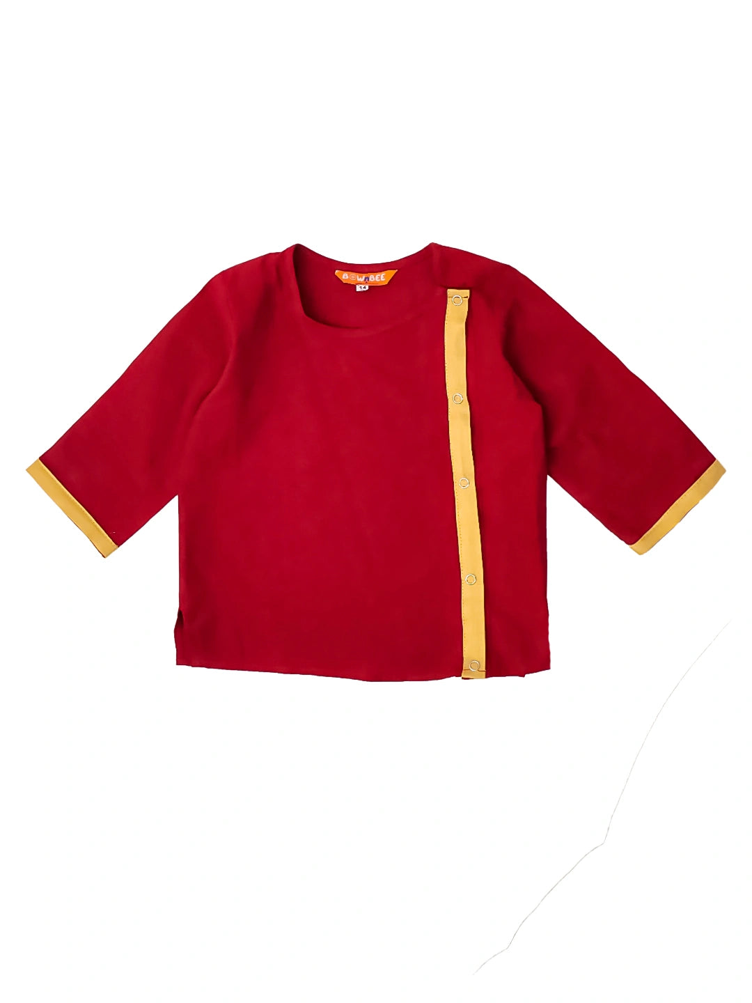 Bownbee Boys Cotton Dhoti Kurta For Infants  - Solid - Maroon