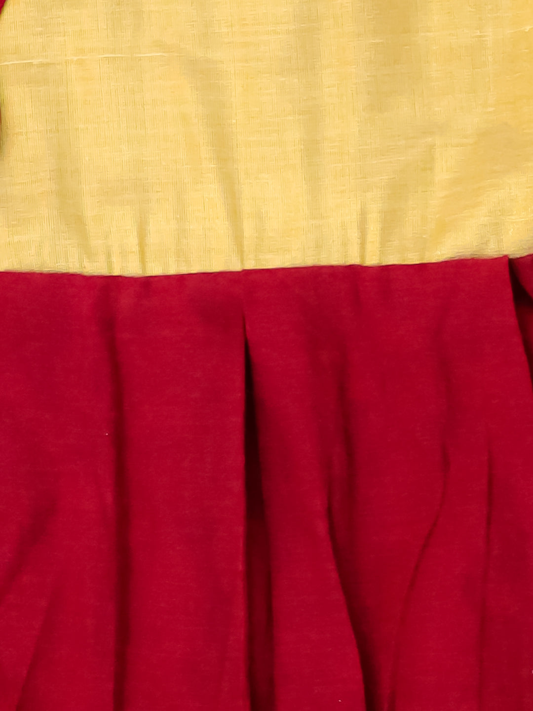 BownBee South Indian Sleeveless  Pure Cotton Shoulder Tie-Up Frock  For Infant Girls- Maroon