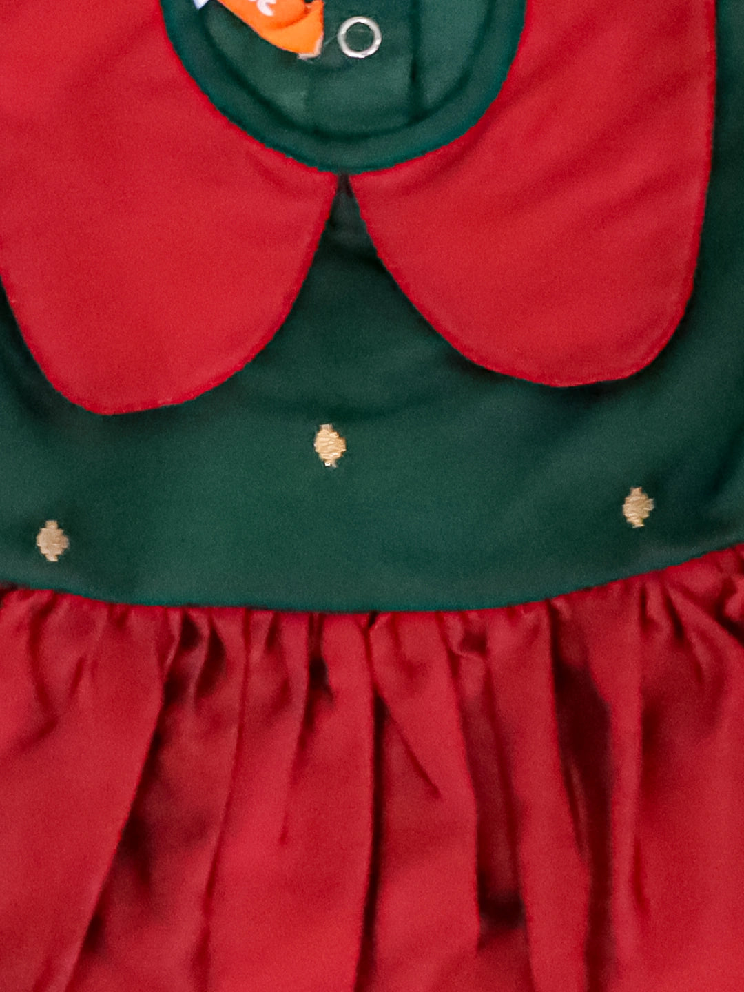 BownBee Festive Half Sleeves Collared  Dress With  Hairband For Infant Girls