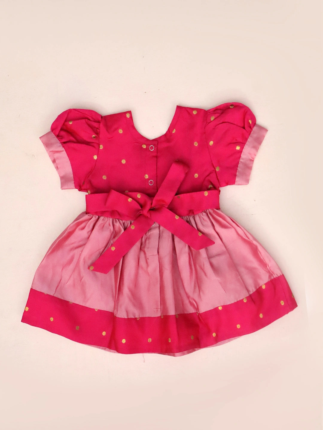 BownBee Festive Half Sleeves Collared  Dress With  Hairband For Infant Girls