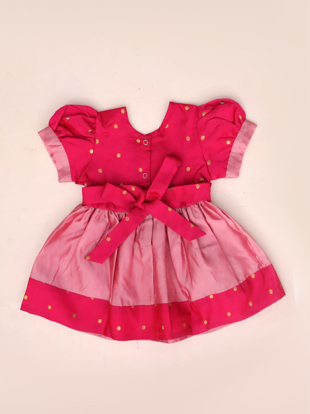 BownBee Festive Half Sleeves Collared  Dress With  Hairband For Infant Girls - Purple