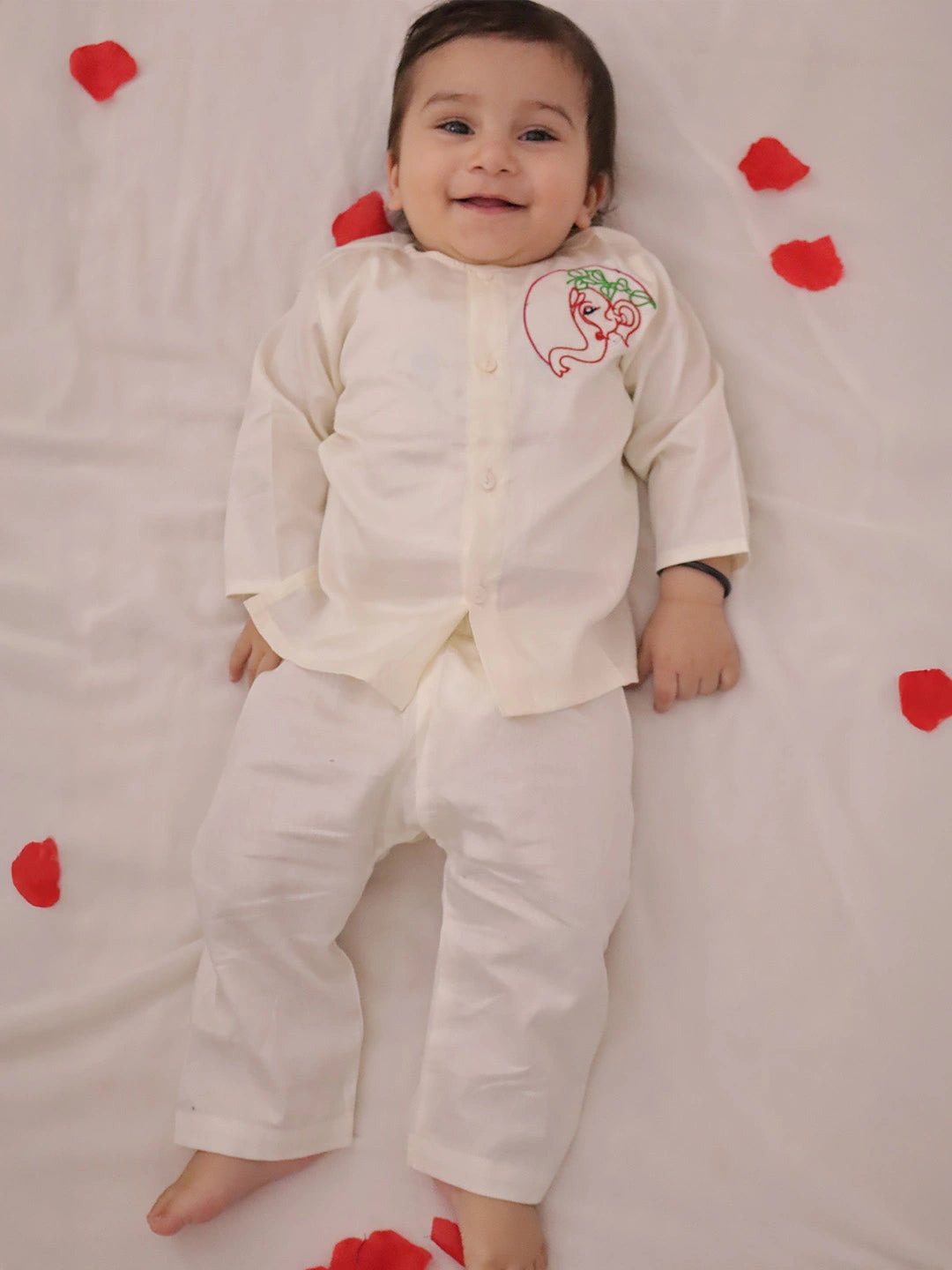 BownBee Pure Cotton Embroidered Kurta Pajama  Set For Boys