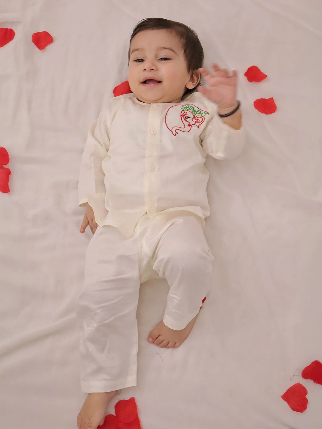 BownBee Pure Cotton Embroidered Kurta Pajama  Set For Boys