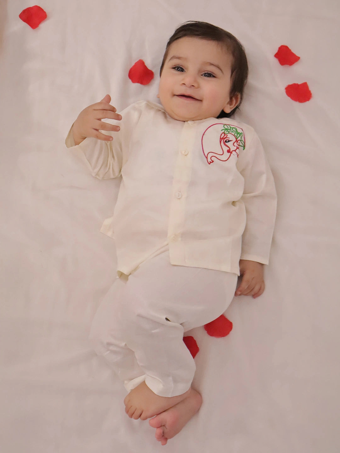 BownBee Pure Cotton Embroidered Kurta Pajama  Set For Boys