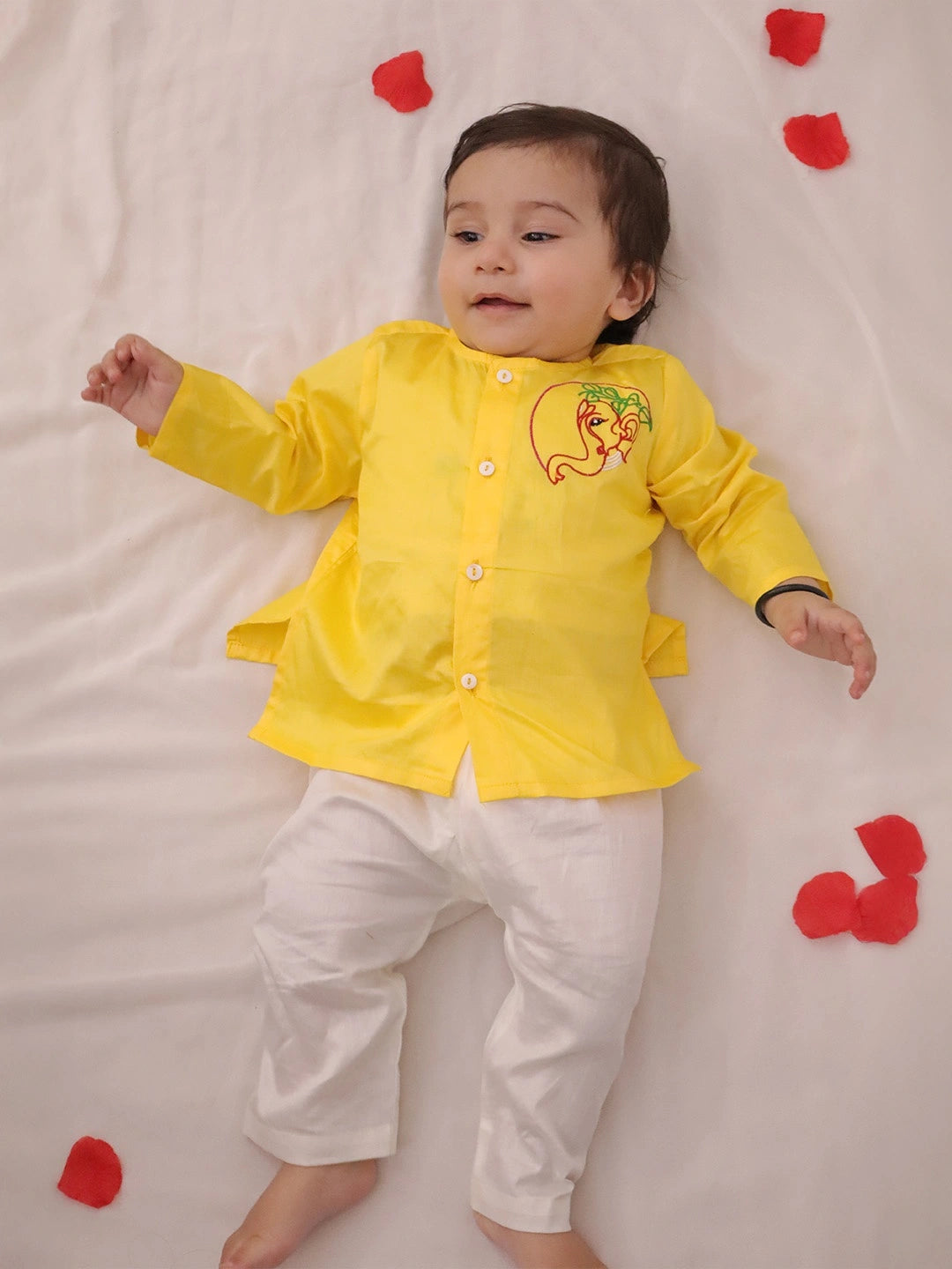BownBee Pure Cotton Embroidered Kurta Pajama  Set For Boys