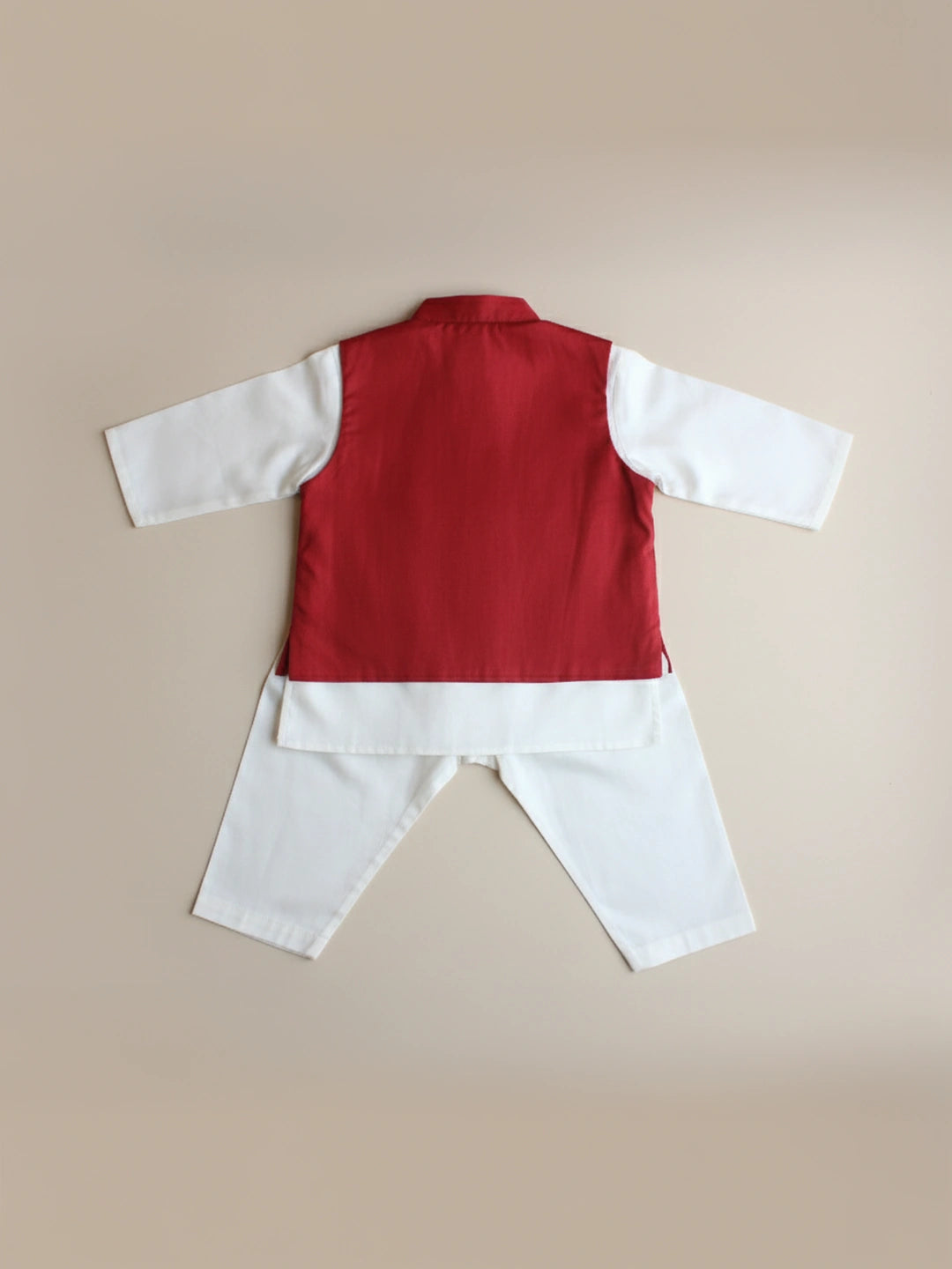 BownBee Pure Cotton Embroidered  Kurta Pajama With Jacket Set For Boys