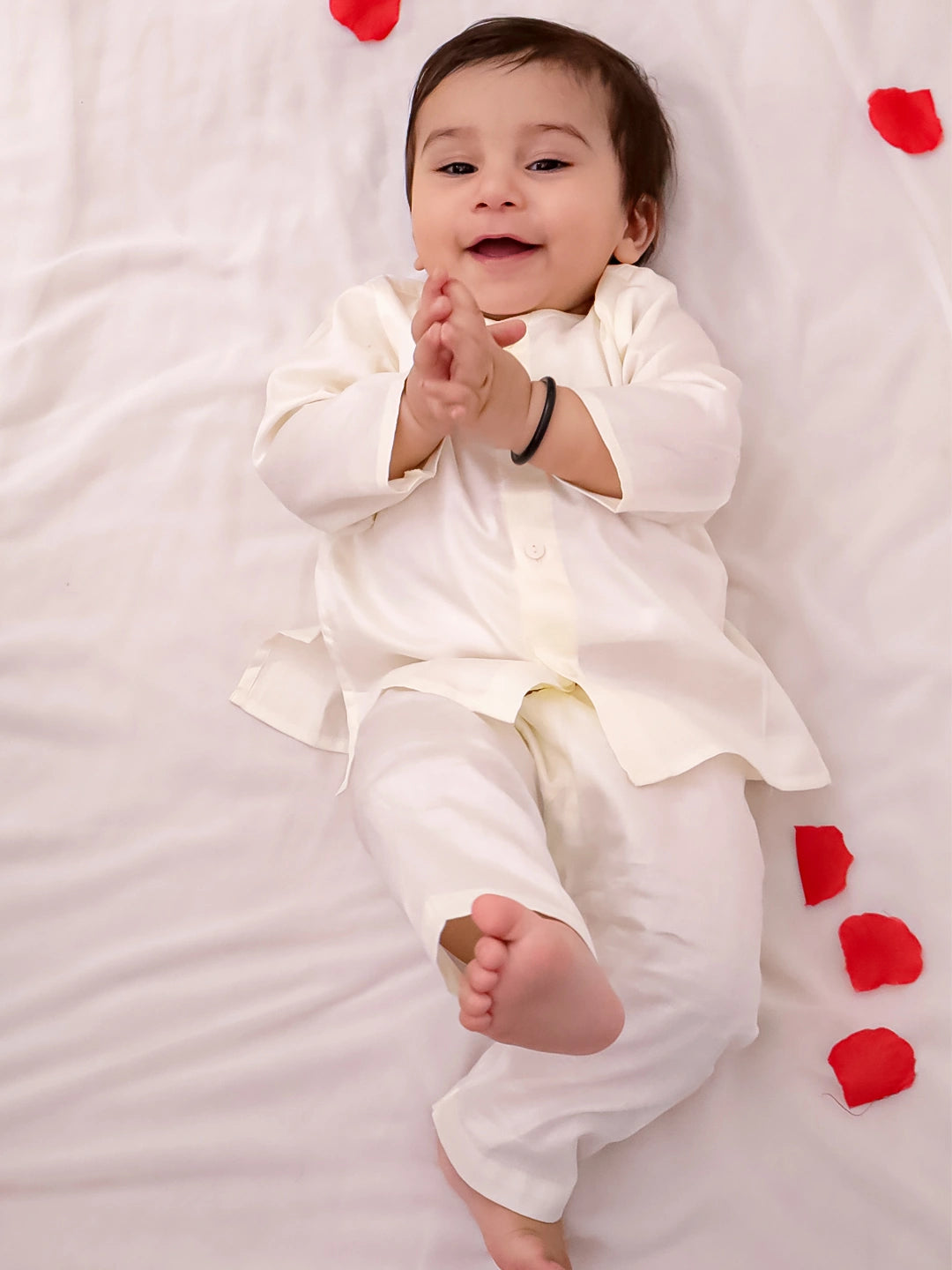 BownBee Pure Cotton Embroidered  Kurta Pajama With Jacket Set For Boys