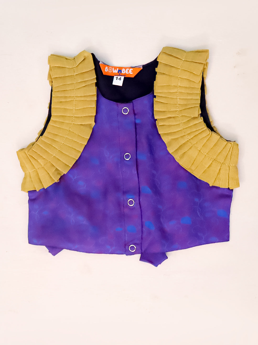 BownBee Sleeveless Silk Lehenga Choli Set For Infant Girls