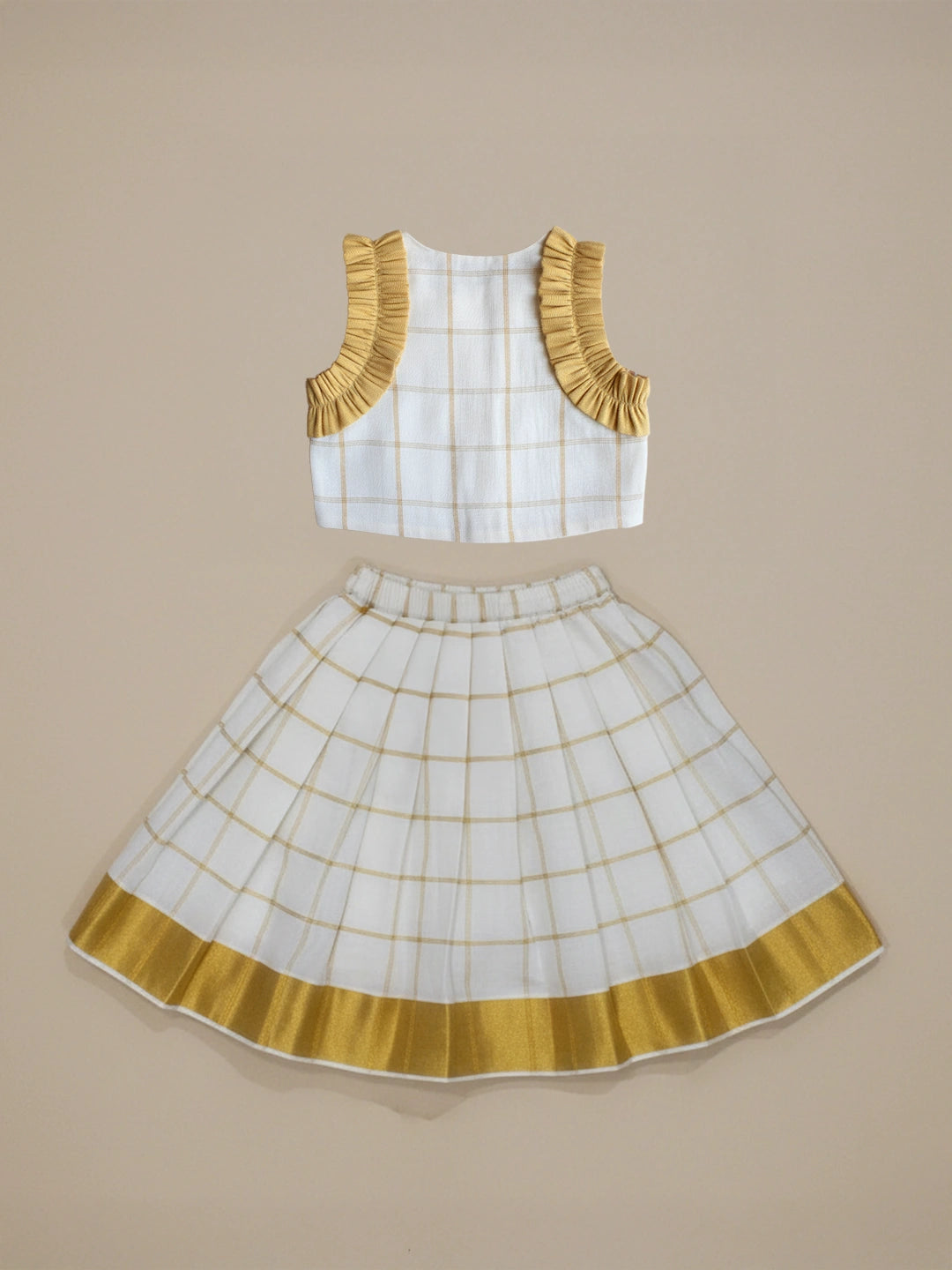 BownBee Sleeveless Pure Cotton Lehenga Choli Set For Girls