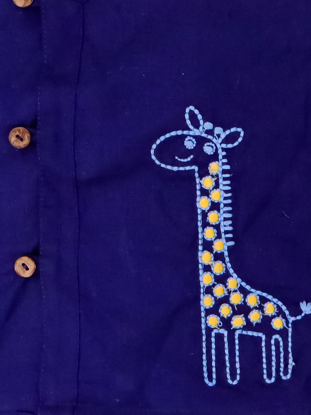 BownBee Pure Cotton Embroidered Giraf Dhoti Kurta For Infant Boys