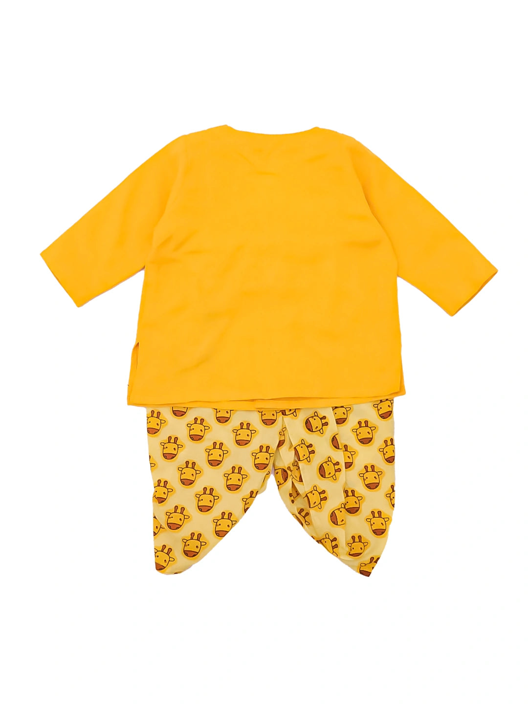 BownBee Pure Cotton Embroidered Giraf Dhoti Kurta For Infant Boys