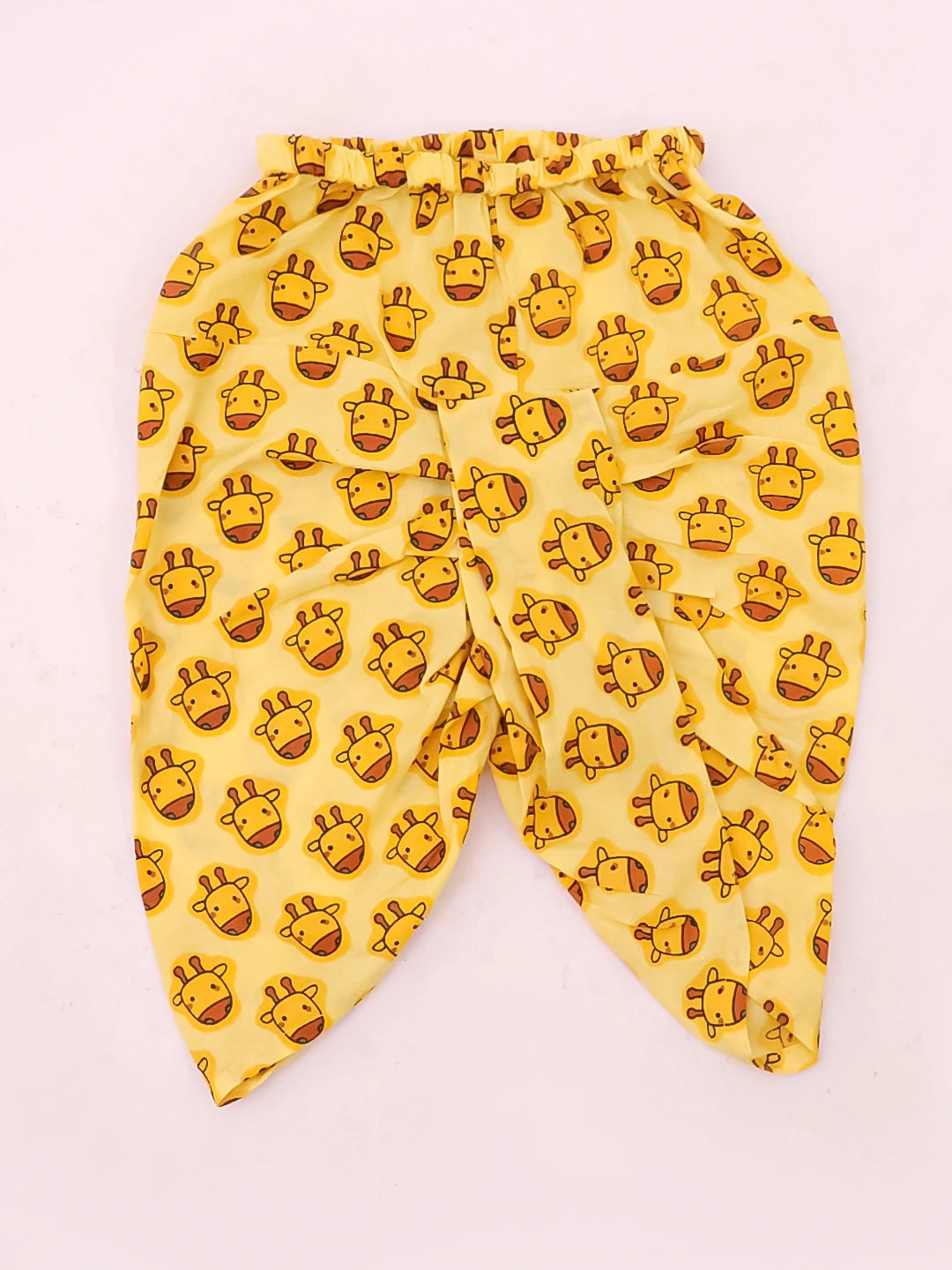 BownBee Pure Cotton Embroidered Giraf Dhoti Kurta For Infant Boys