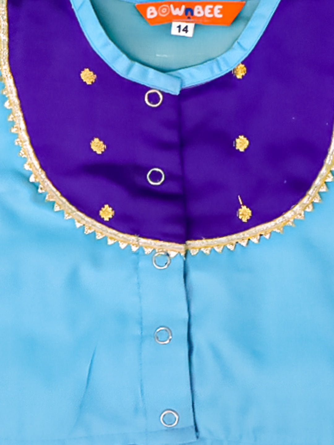 BownBee Festive Puff Sleeves Silk Lehenga Choli For Infant Girls