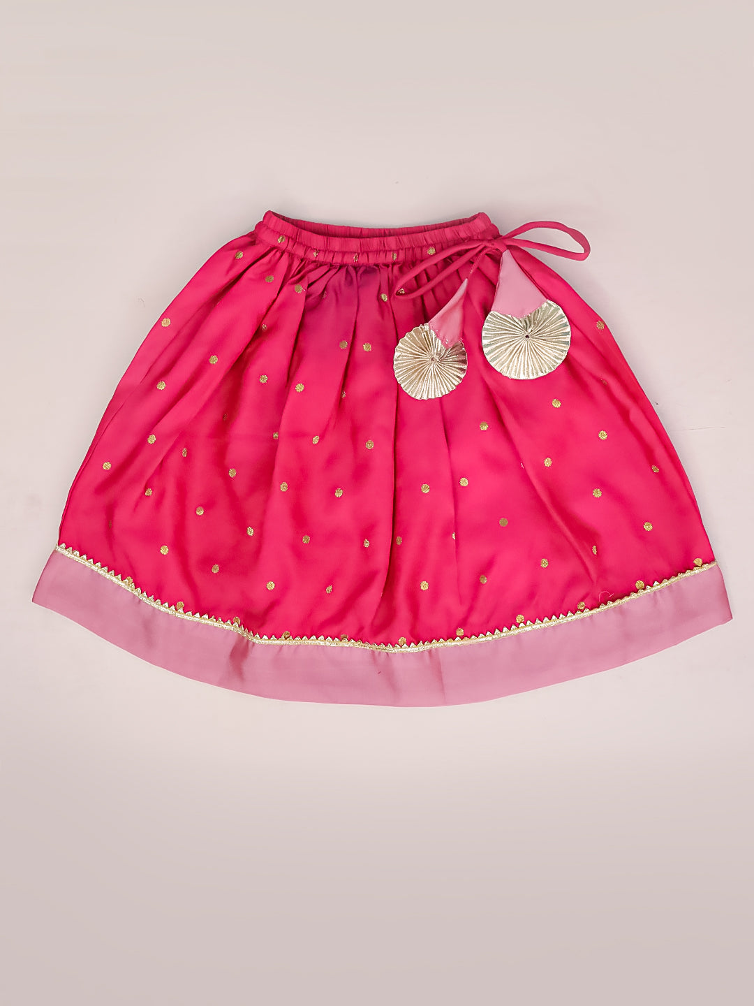 BownBee Festive Puff Sleeves Silk Lehenga Choli For Infant Girls