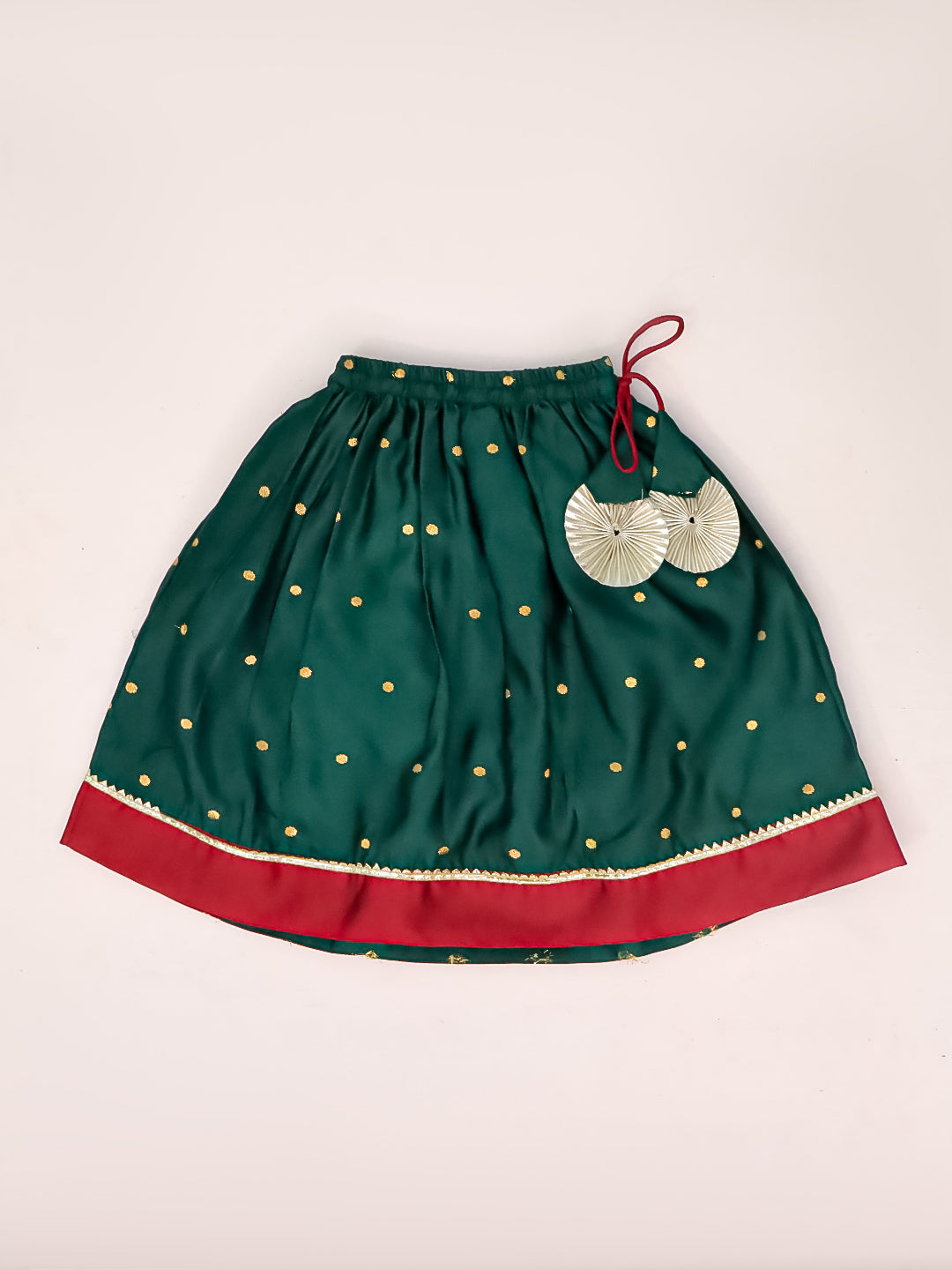 BownBee Festive Puff Sleeves Silk Lehenga Choli For Infant Girls