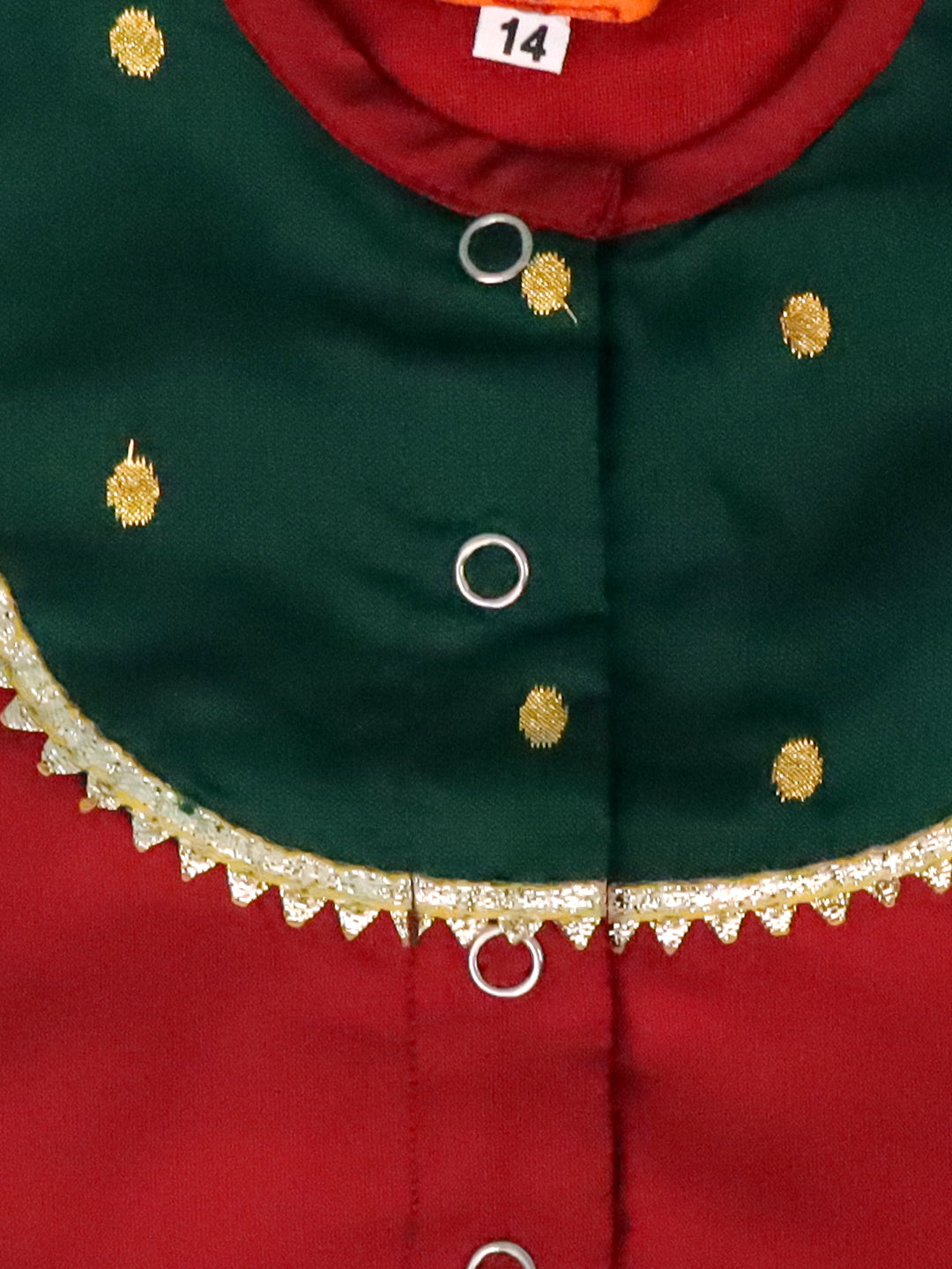 BownBee Festive Puff Sleeves Silk Lehenga Choli For Infant Girls