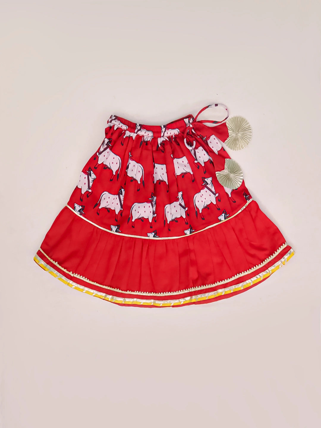 BownBee Pure Cotton Pichwai Print Lehenga Choli Set For Infant Girls