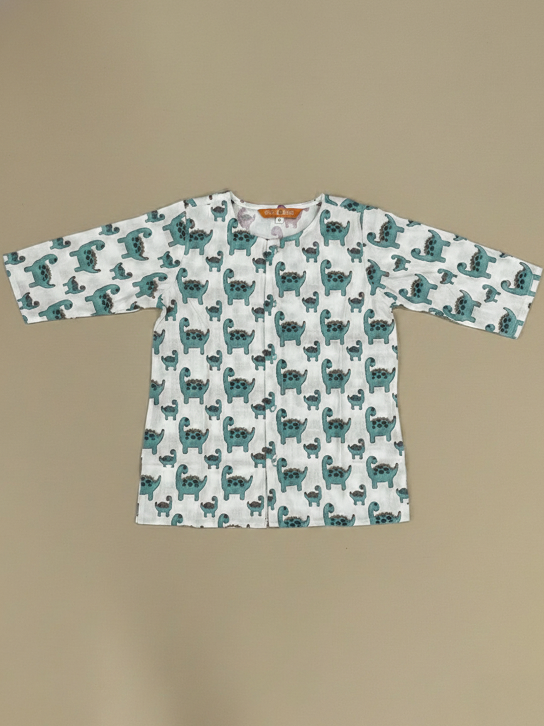 BownBee Fullsleeves Quirky Print  Kurta Pyjama For Infant Boy - Green