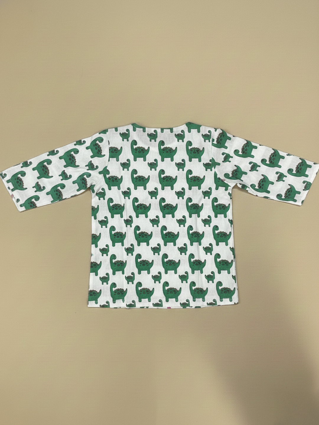 BownBee Fullsleeves Quirky Print  Kurta Pyjama For Infant Boy - Green
