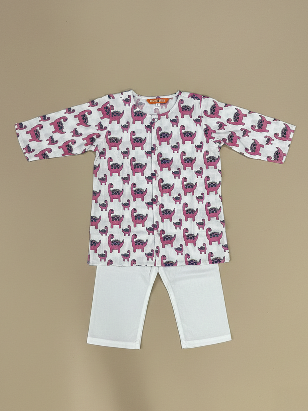 BownBee Fullsleeves Quirky Print  Kurta Pyjama For Infant Boy - Green