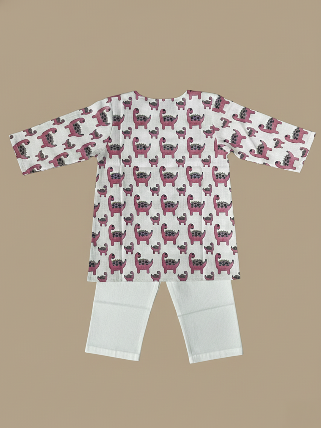 BownBee Fullsleeves Quirky Print  Kurta Pyjama For Infant Boy - Green