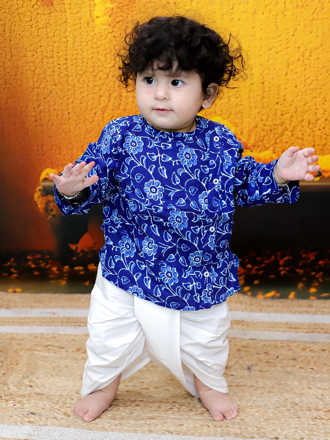 Bownbee Boys Pure Cotton Dhoti Kurta For Infants