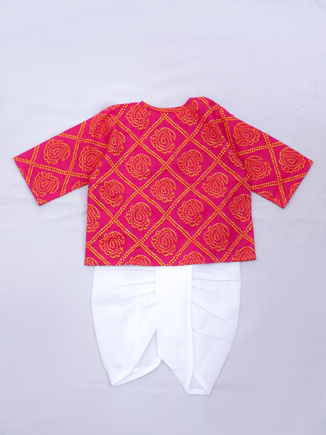 Bownbee Boys Pure Cotton Dhoti Kurta For Infants  - Printed - Indigo