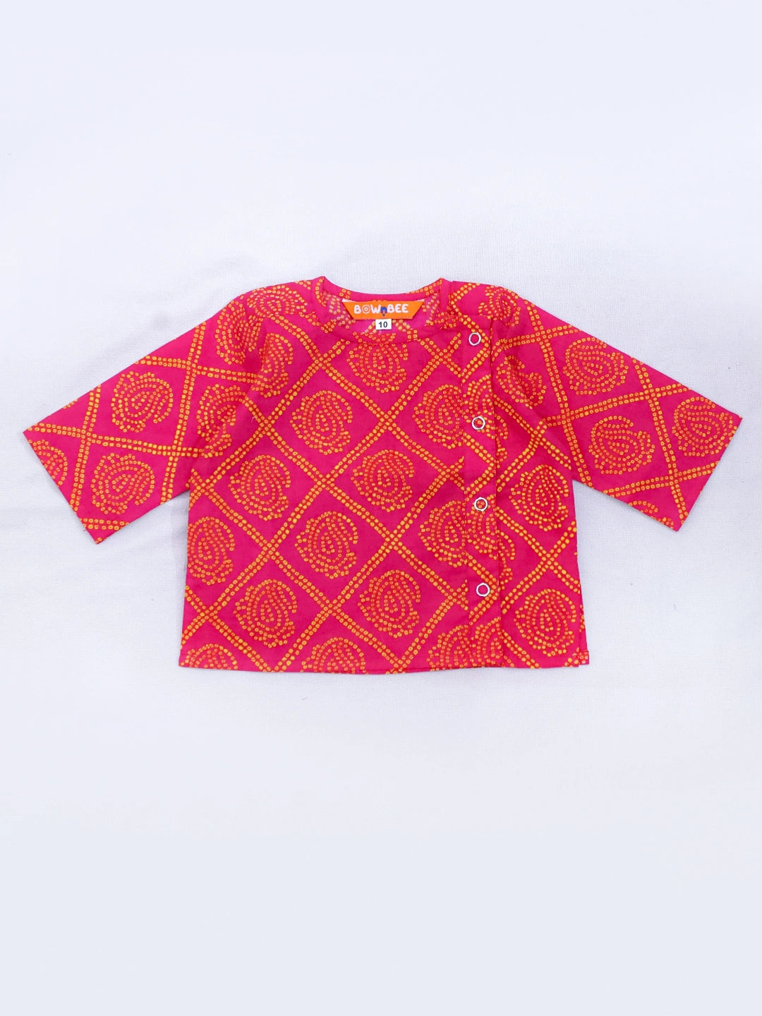 Bownbee Boys Pure Cotton Dhoti Kurta For Infants  - Printed - Indigo