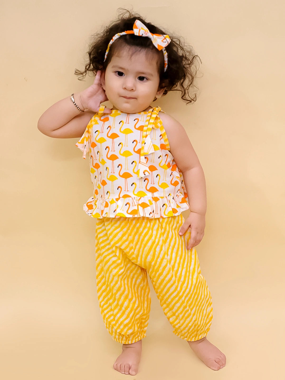 Bownbee Girls Cotton Clothing Set For Infants  - Printed - Green