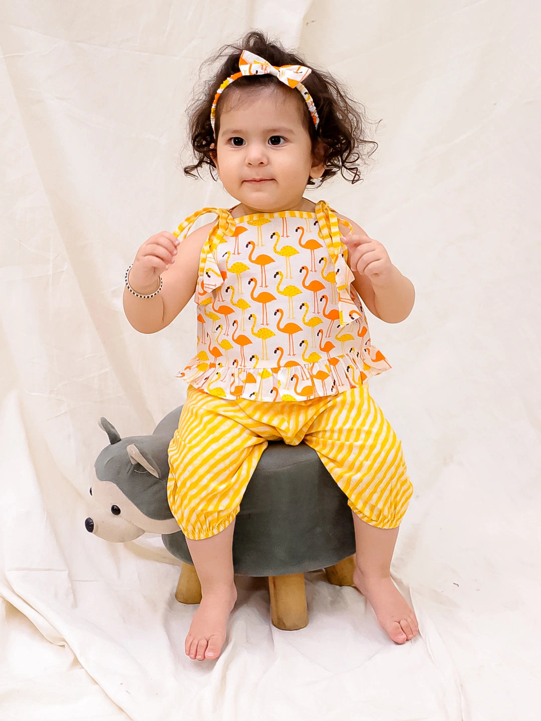 Bownbee Girls Cotton Clothing Set For Infants  - Printed - Green