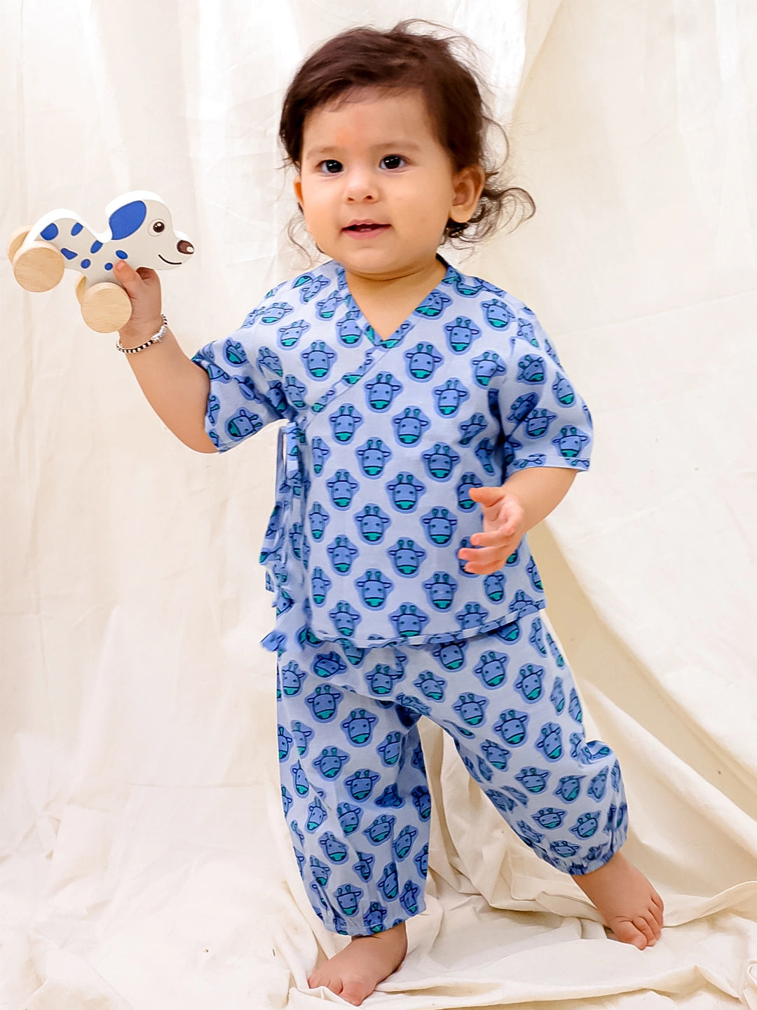 BownBee Short Sleeve Jhabla & Harem Set For Infant Girls