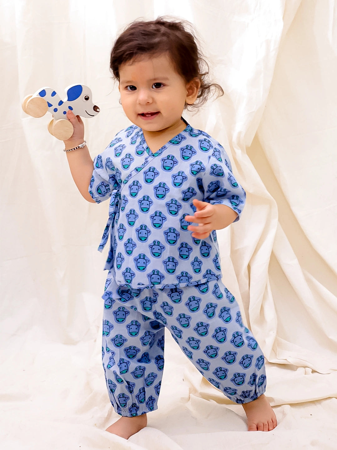 BownBee Short Sleeve Jhabla & Harem Set For Infant Girls