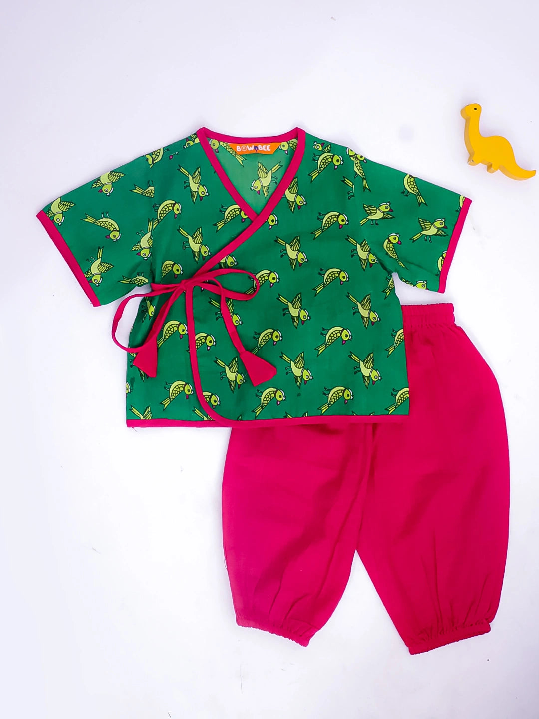 BownBee Short Sleeve Jhabla & Harem Set For Infant Girls