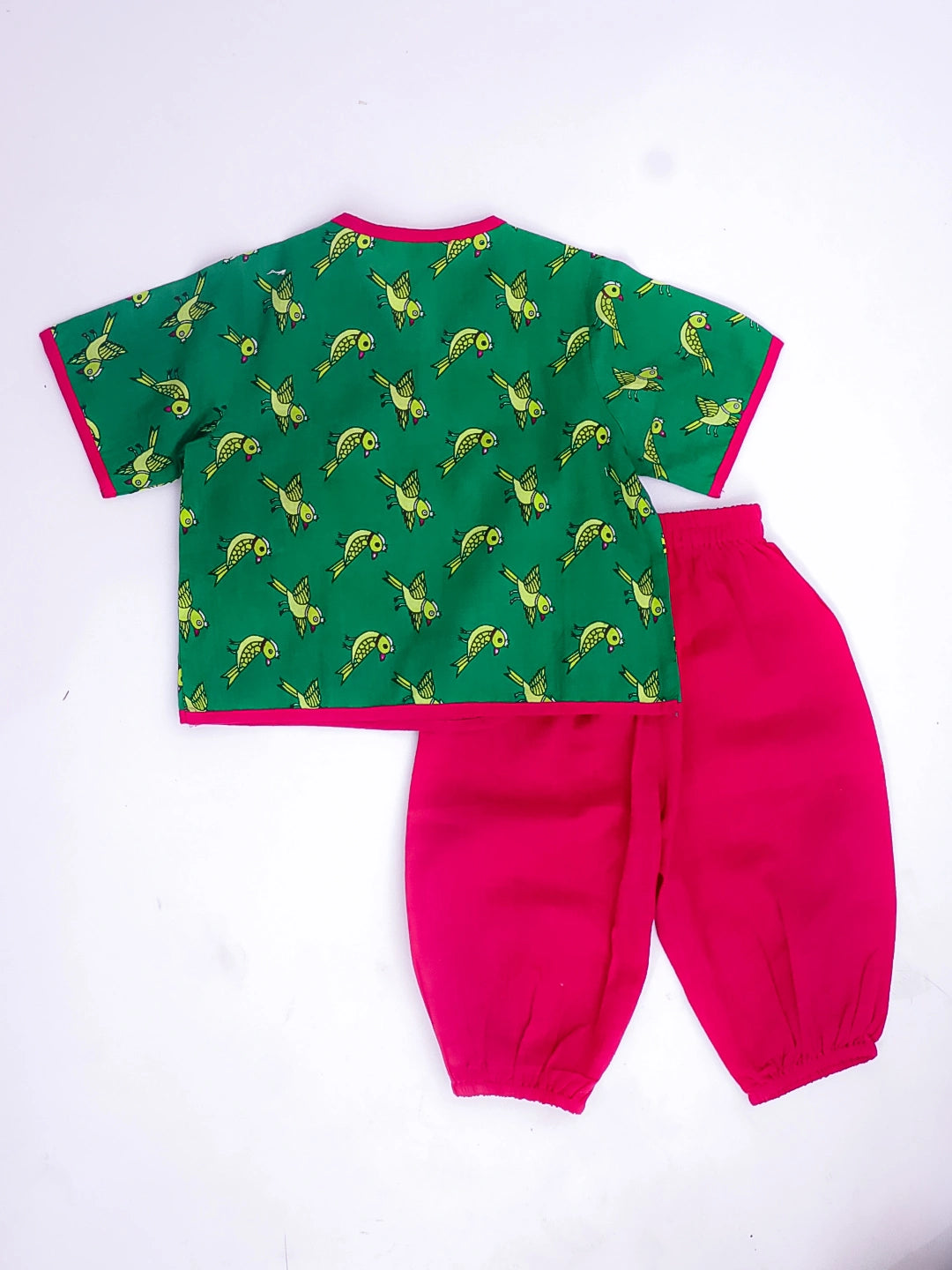 BownBee Short Sleeve Jhabla & Harem Set For Infant Girls
